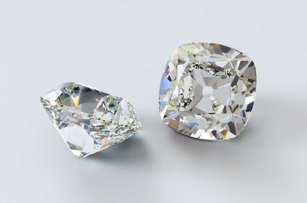 Old mine cut diamonds