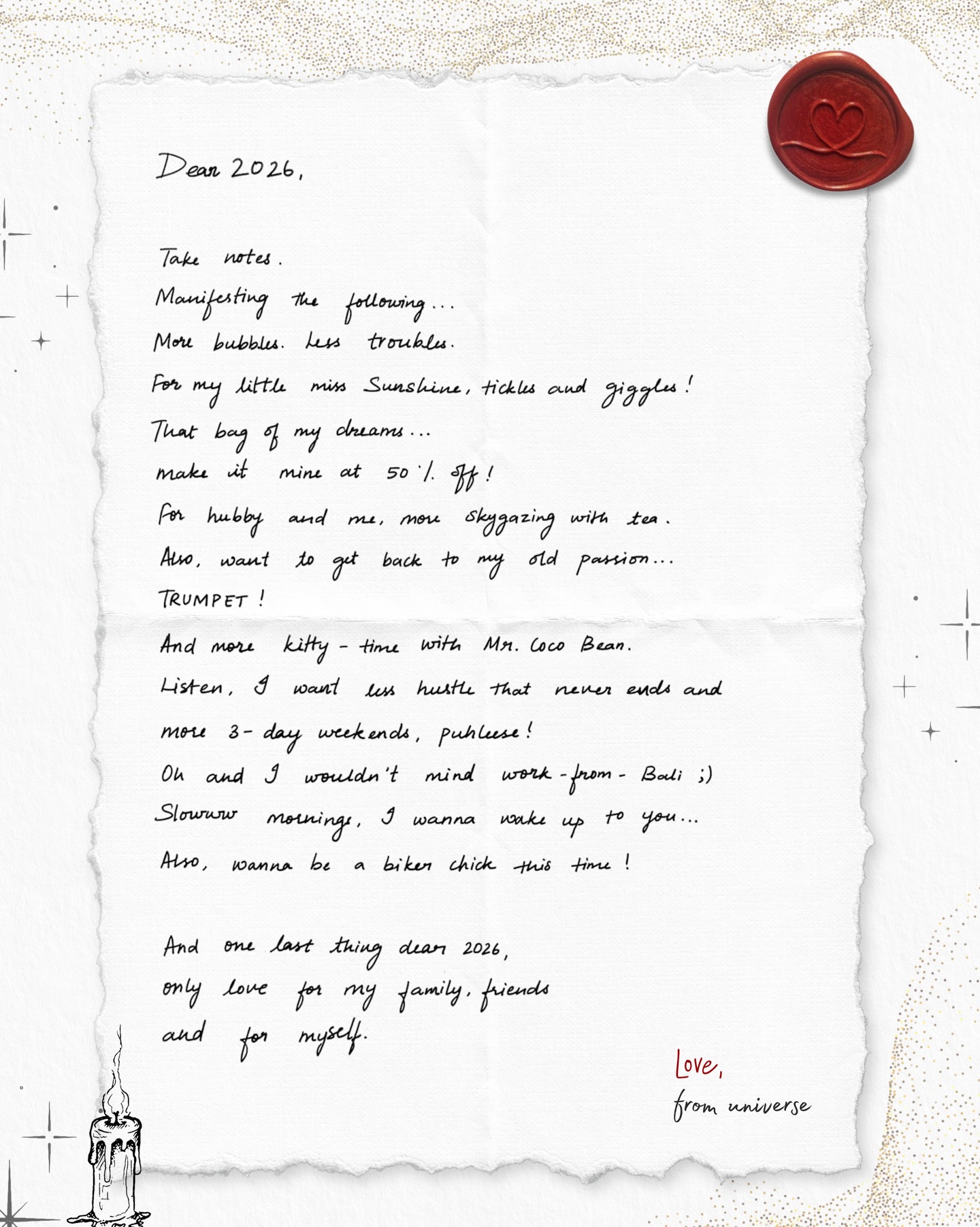 Dear 2026, we’ve been manifesting.
Every dream begins as a whisper, a thought, a wish, a moment of clarity written into being.

Some intentions are too personal to say out loud, so we write them instead.
A quiet wish for the year ahead.
A promise to slow down, to love deeper, to shine a little softer.
Here’s to what we’re manifesting in 2026, one dream, one moment, one intention at a time.

#DeBeers #HeeraHaiSadaKeLiye #NaturalDiamonds #The2026Manifestival #IntentionPendants LoveFromUniverse

[De Beers, Natural Diamonds, The 2026 Manifestival, Intention Pendants, Love From Universe, Jewellery, Pendants, Necklace, Trendy, Stylish, Fine Jewellery, Luxury Jewellery, Luxury Gifting, Elegant Accessories, Modern Heirlooms, Timeless Design, Universe-Inspired Jewellery, Statement Necklace]