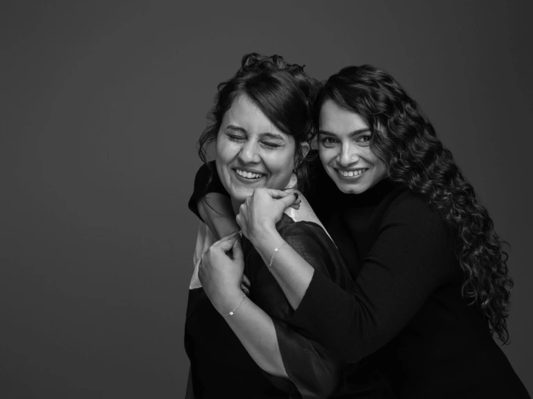 Friends huging each other