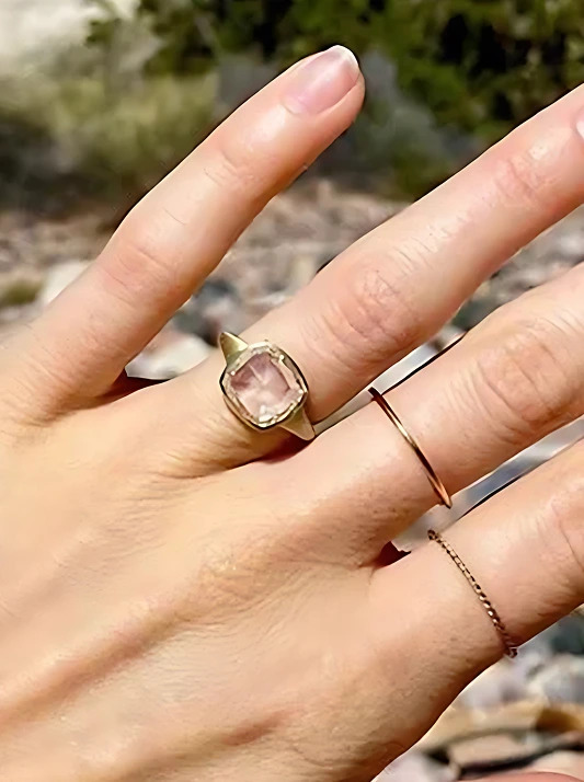 Lily Collins' fancy coloured diamond ring