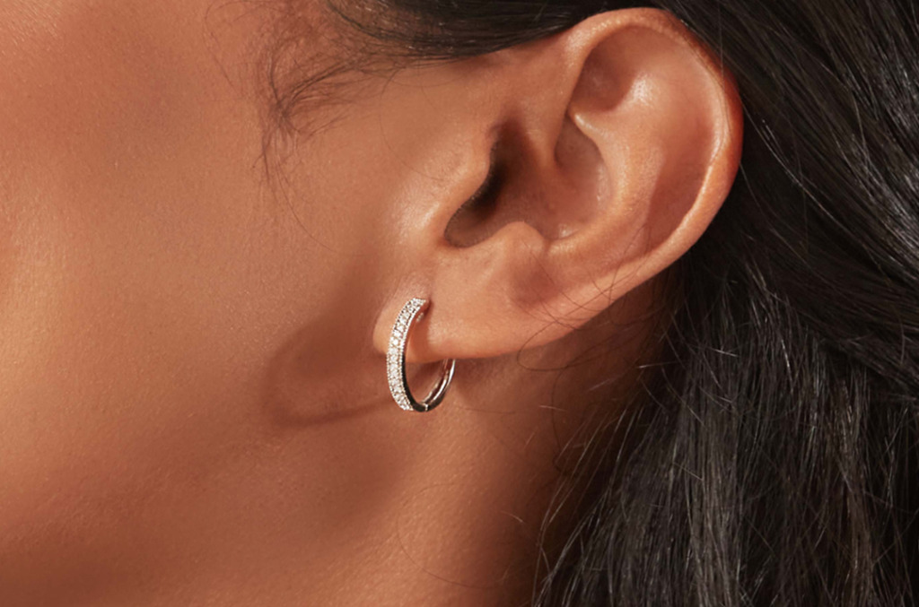 Diamond hoop earrings