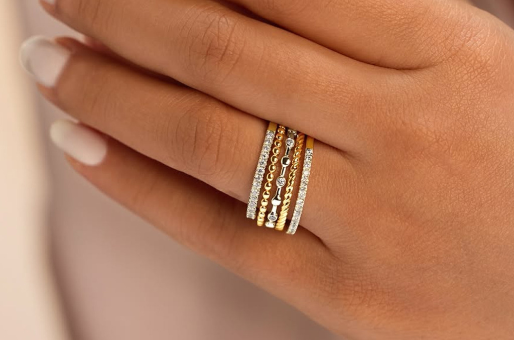 A diamond ring stack