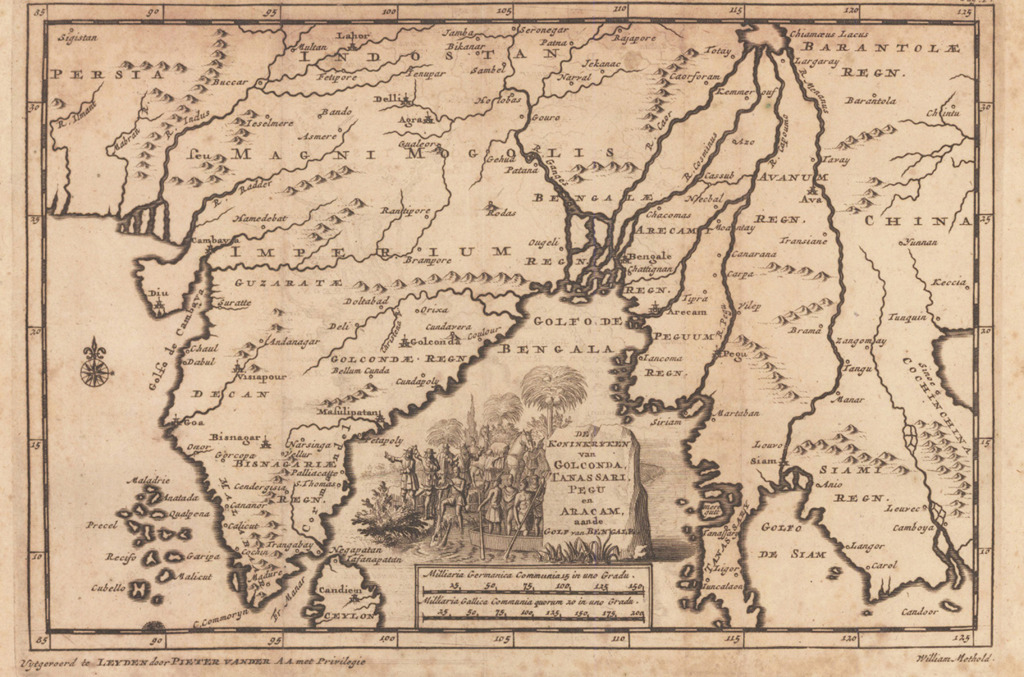 A map of India's Golconda region from 1706