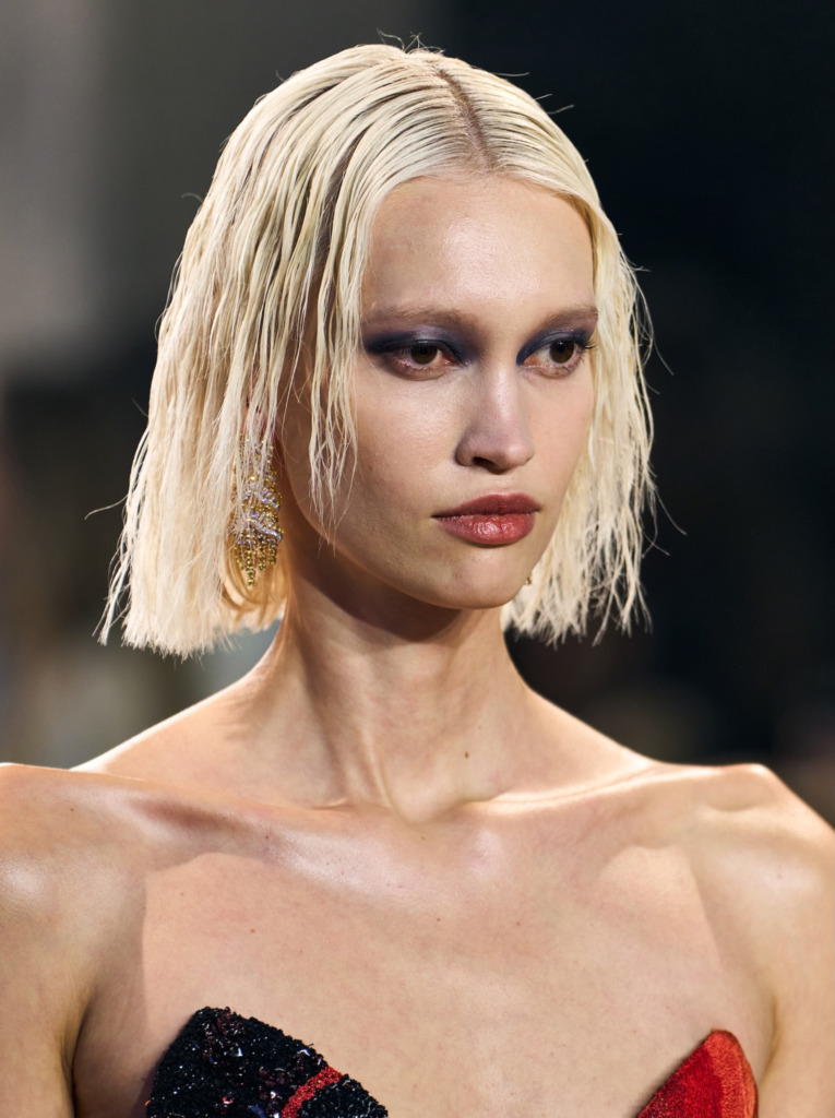 Model wearing Tanishq Desert diamonds at Rahul Mishra's Paris Couture show