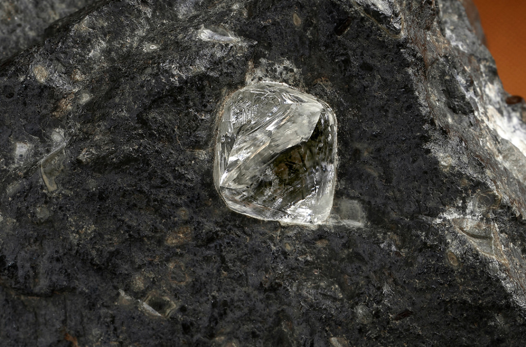 A rough uncut diamond
