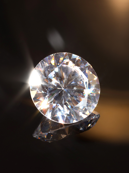 Close up of a polished natural diamond