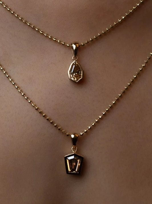 Layered necklace with Whiskey Desert diamonds