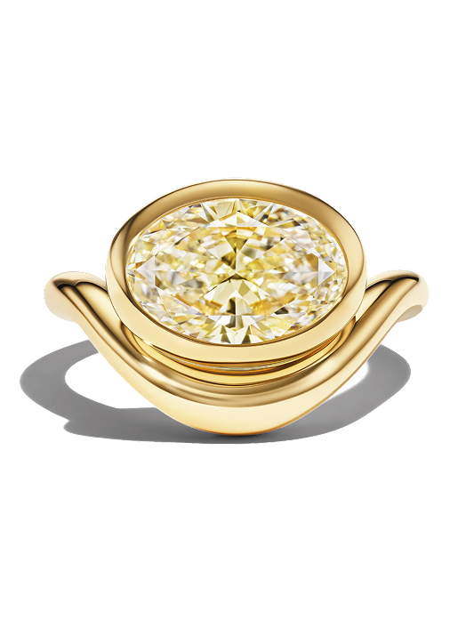 Sand coloured natural diamond ring