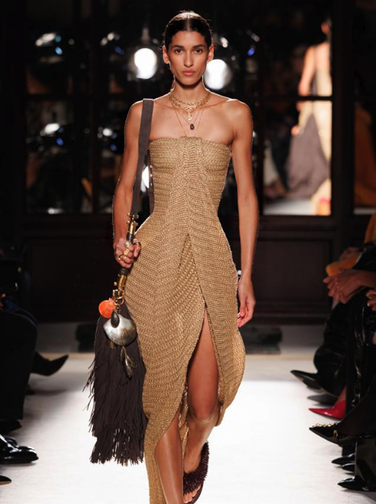 Sand coloured runway look