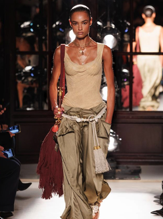 Sand coloured runway look