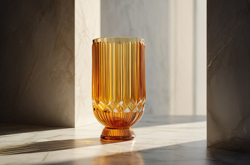 A warm whiskey toned vase