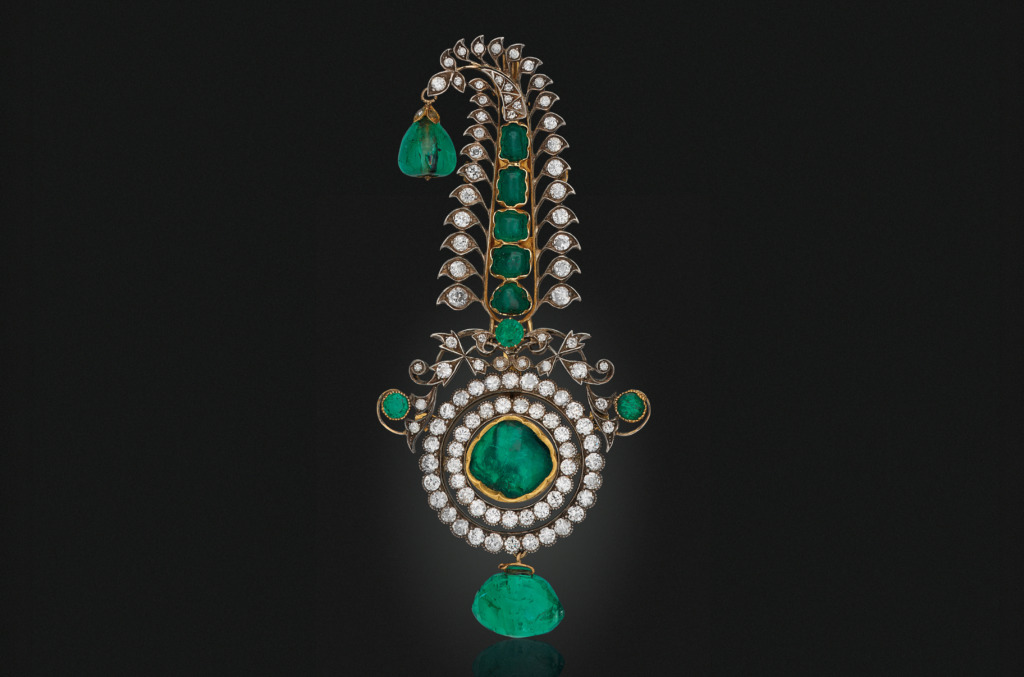 A diamond studded sarpech from the Mughal era