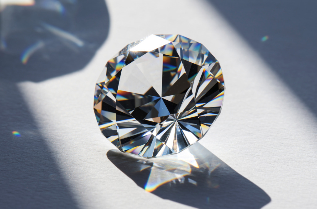 A round brilliant cut diamond