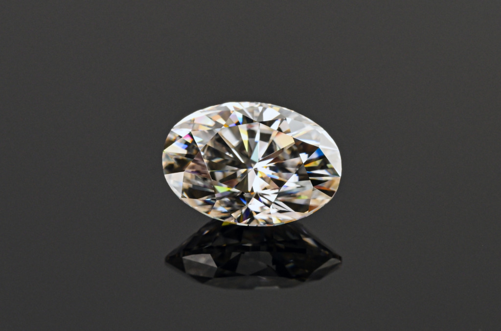 An oval cut diamond