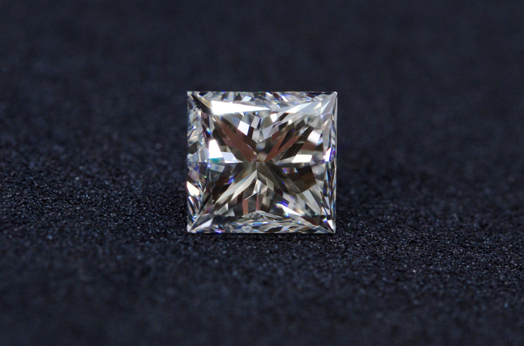 A princess cut diamond