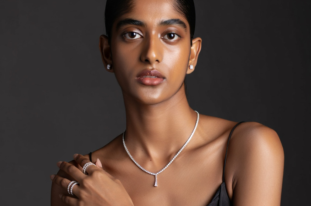 Indian model wearing diamond jewellery