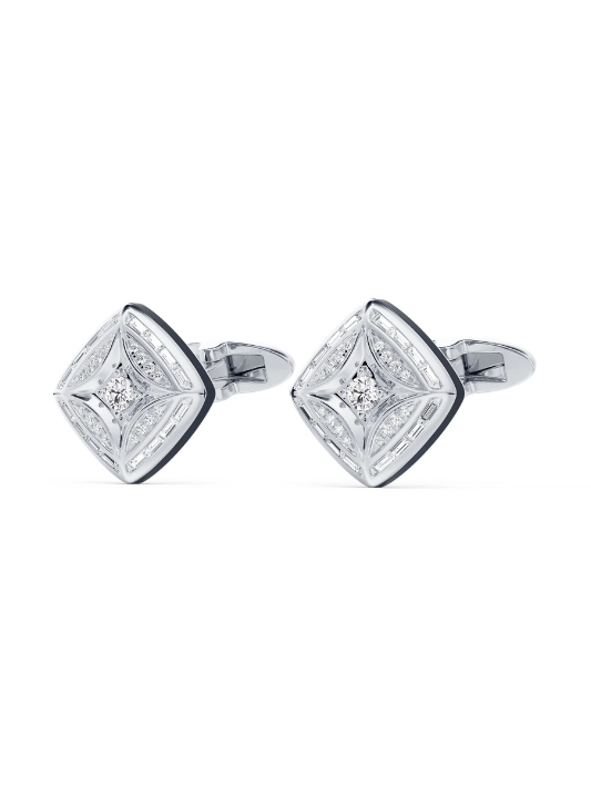 Natural diamond cuff links