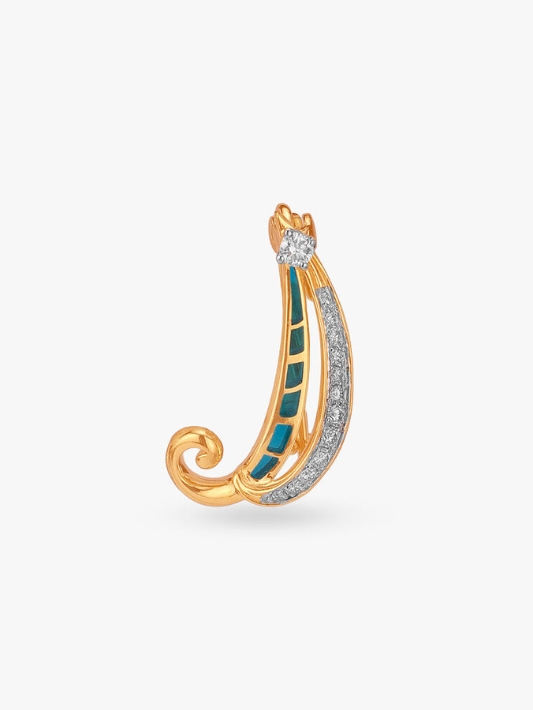 A gold and natural diamond brooch