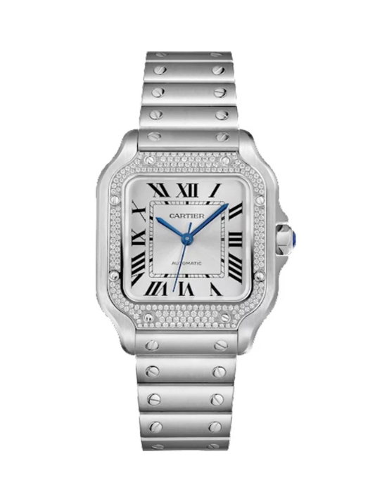 the Cartier Santos diamond watch