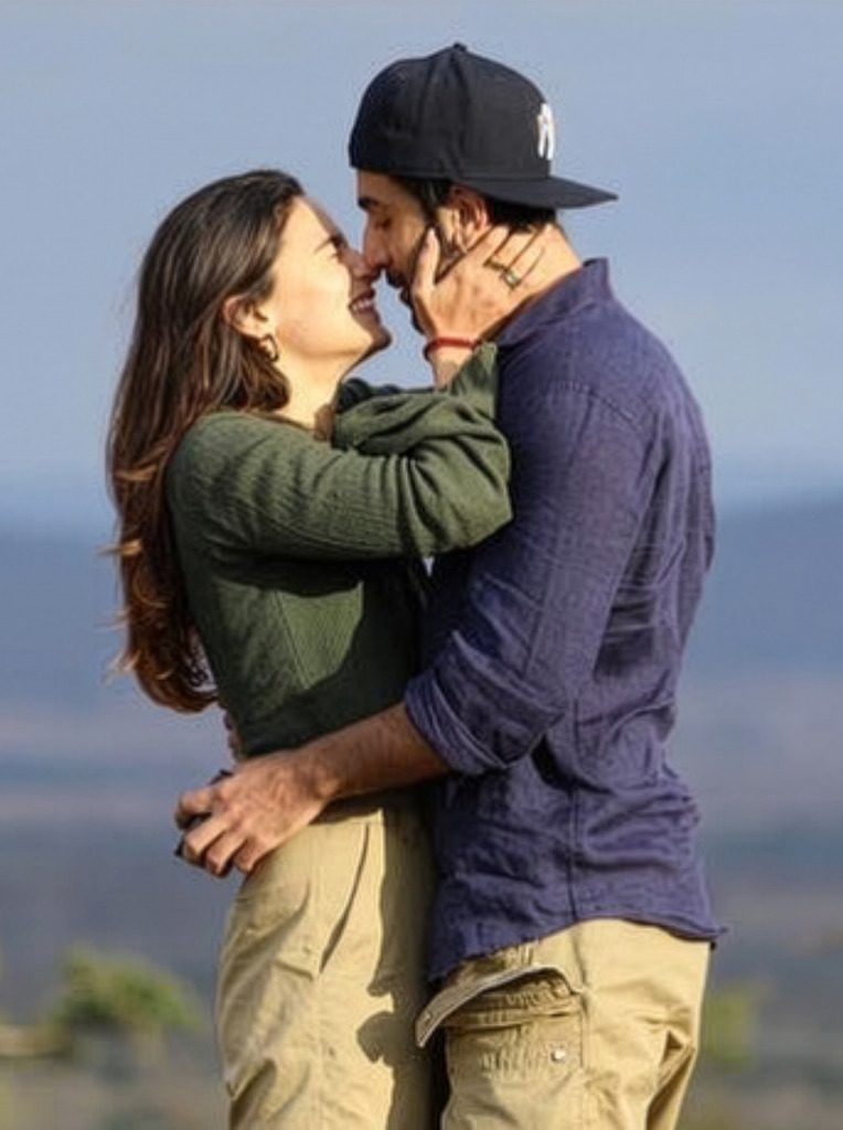 Ranbir Kapoor and Alia Bhatt getting engaged outdoors