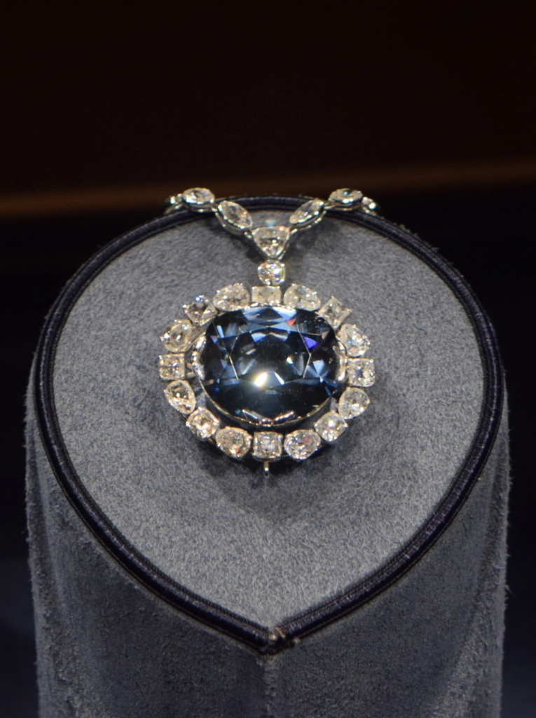 The Hope Diamond on display at the Smithsonian National Museum of Natural History in Washington, D.C.