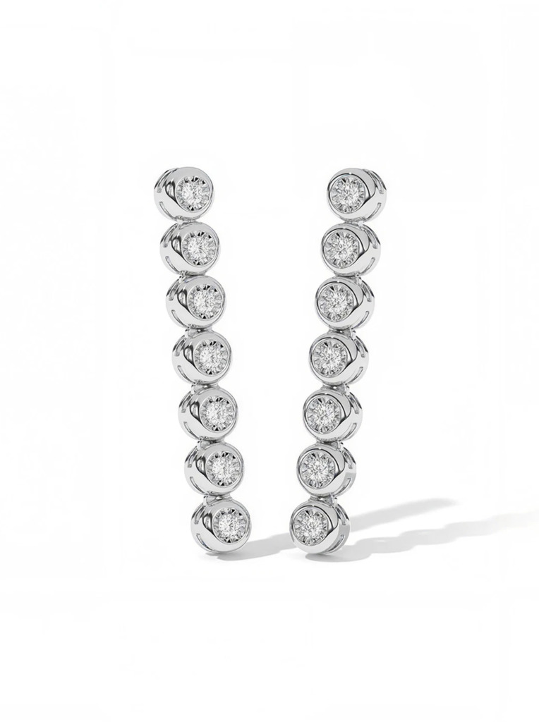 CaratLane Aamira Diamond Drop Earrings