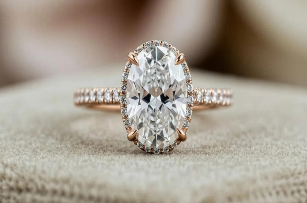 Diamond ring catching light