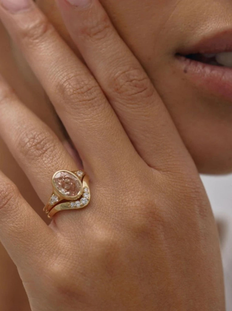 Sunset blush diamond ring