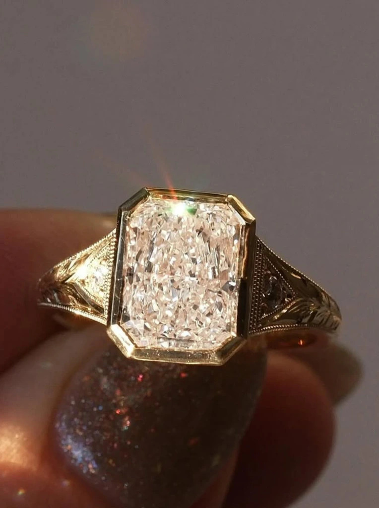 Sunset blush diamond ring