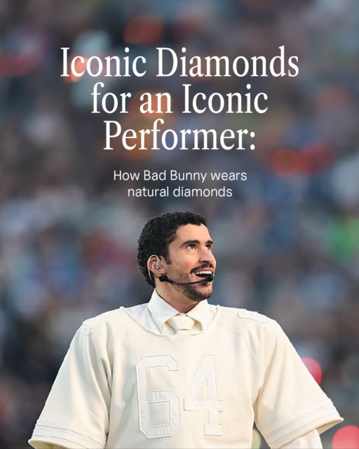 @badbunnypr in a single honey Desert diamond stud at the @nfl Super Bowl LX: already iconic. 

Swipe to see more of Bad Bunny’s natural diamonds moments.

@marvinxdouglas @viceversajewelry