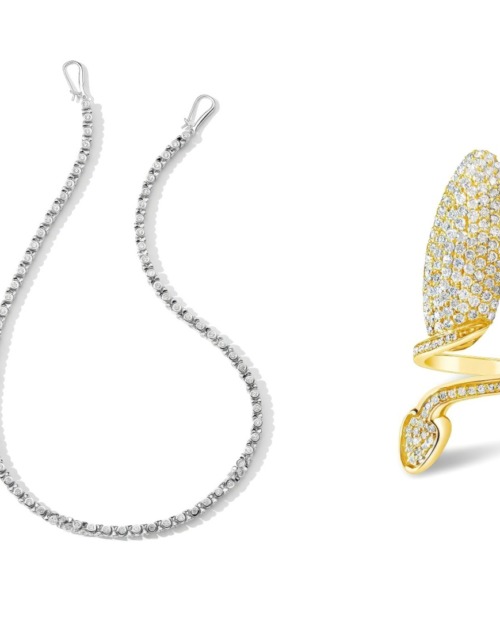 Diamond jewelry on a white background