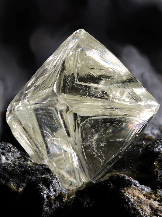 Raw natural diamond set in magma