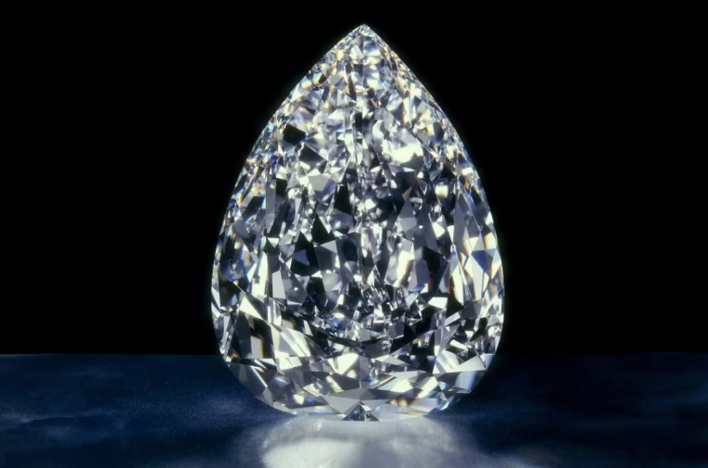 The Millennium Star diamond with black background