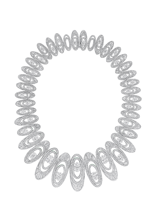 Graff op-art silver and diamond necklace