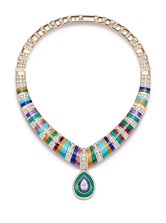 Piaget colourful diamond drop necklace