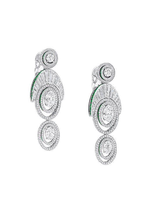 Graff op-art silver and diamond earrings
