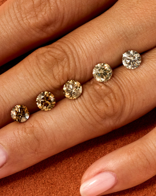Olive hand on orange background with ombre of cut desert diamonds
