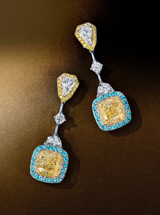 Earrings featuring Honey Desert diamonds