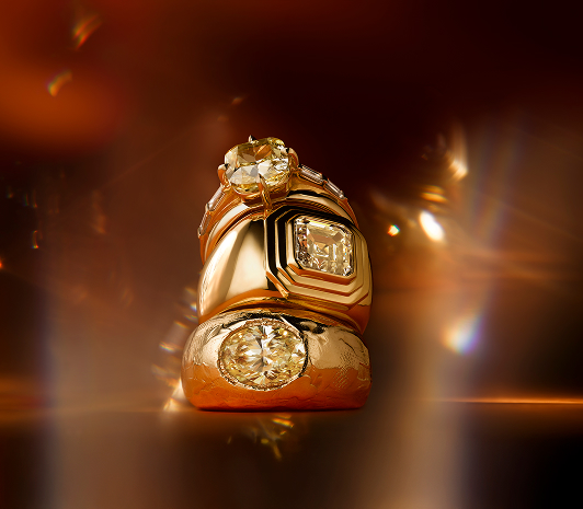 Desert diamonds ring stack natural diamonds