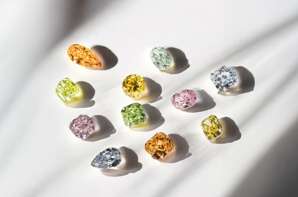 Fancy colored natural diamonds in a rainbow of hues