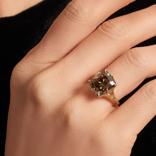 B13.01 90 The 2026 Diamond Jewelry Trends Forecast Lead Image Kindred Lubecks Fancy Dark Yellowish Brown Diamond and Diamond Ring for Sothebys