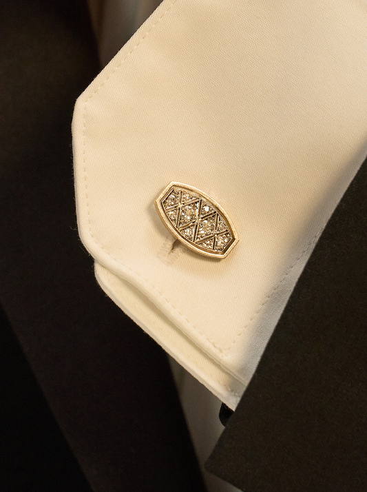 A bespoke natural diamond cufflink