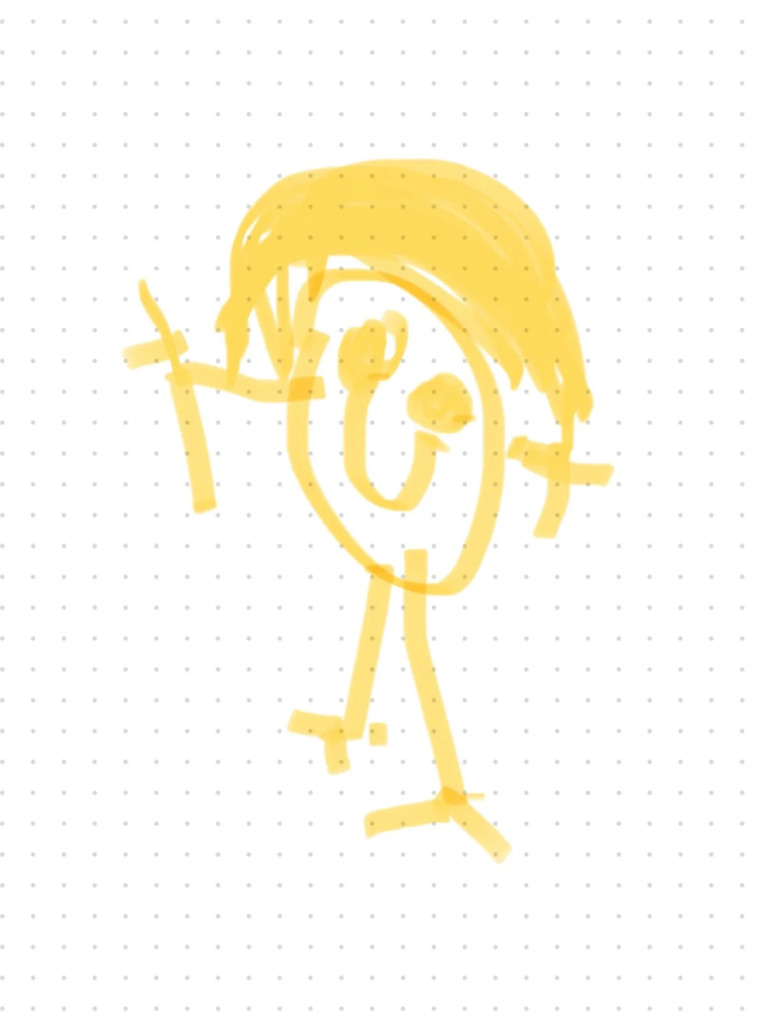 Children's artwork used to create a custom Breant Neale pavé diamond pendant 