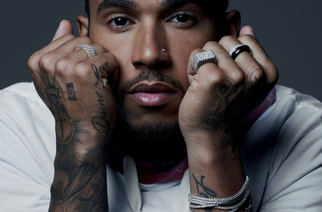 Lewis Hamiliton wearing Evan Browning