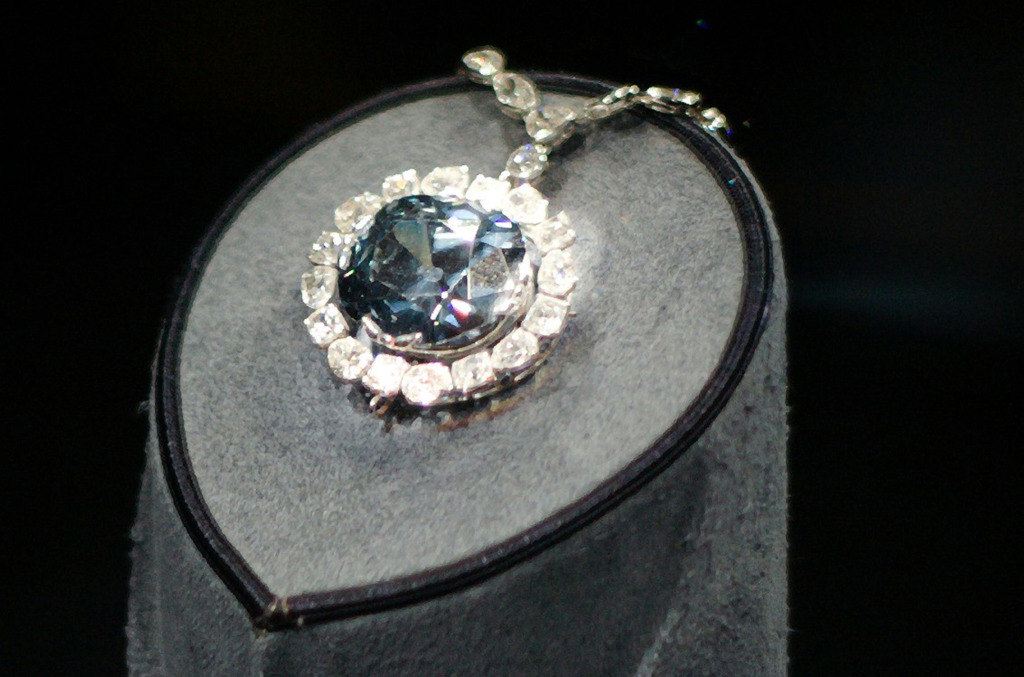 The Hope Diamond on display at the National Museum of Natural History in Washington, D.C.