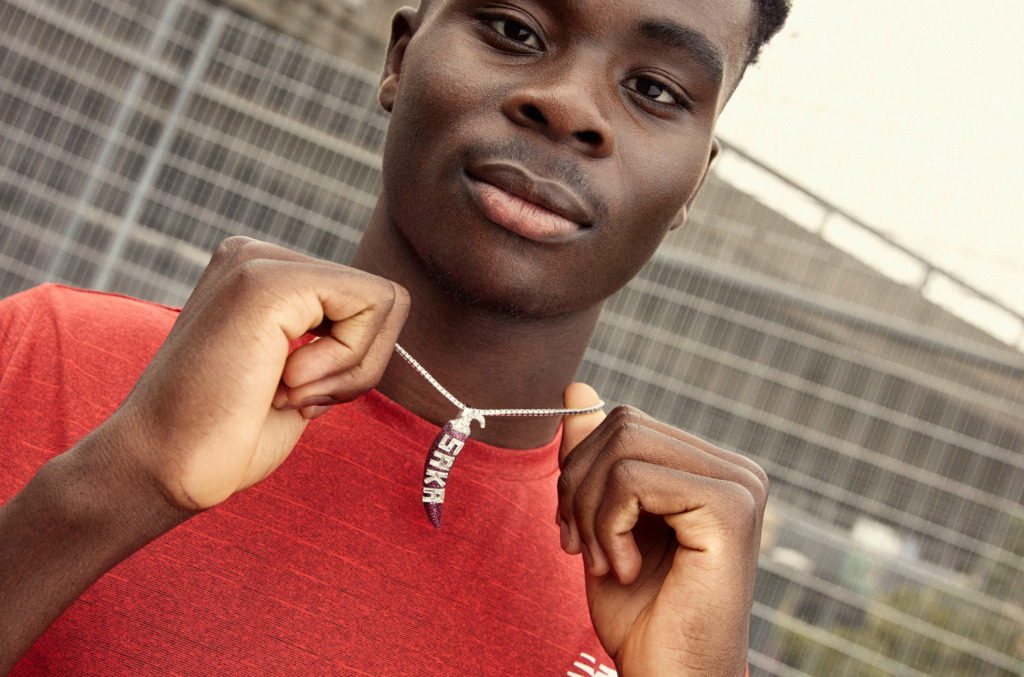 Bukayo Saka diamond necklace