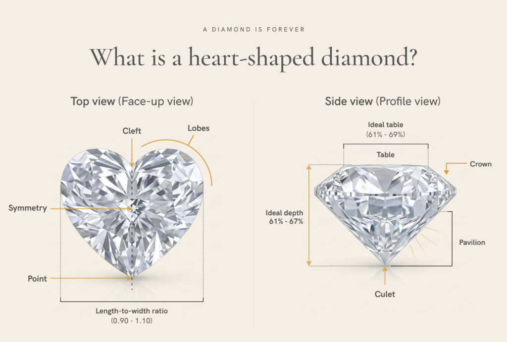 infographic heart-shaped diamond