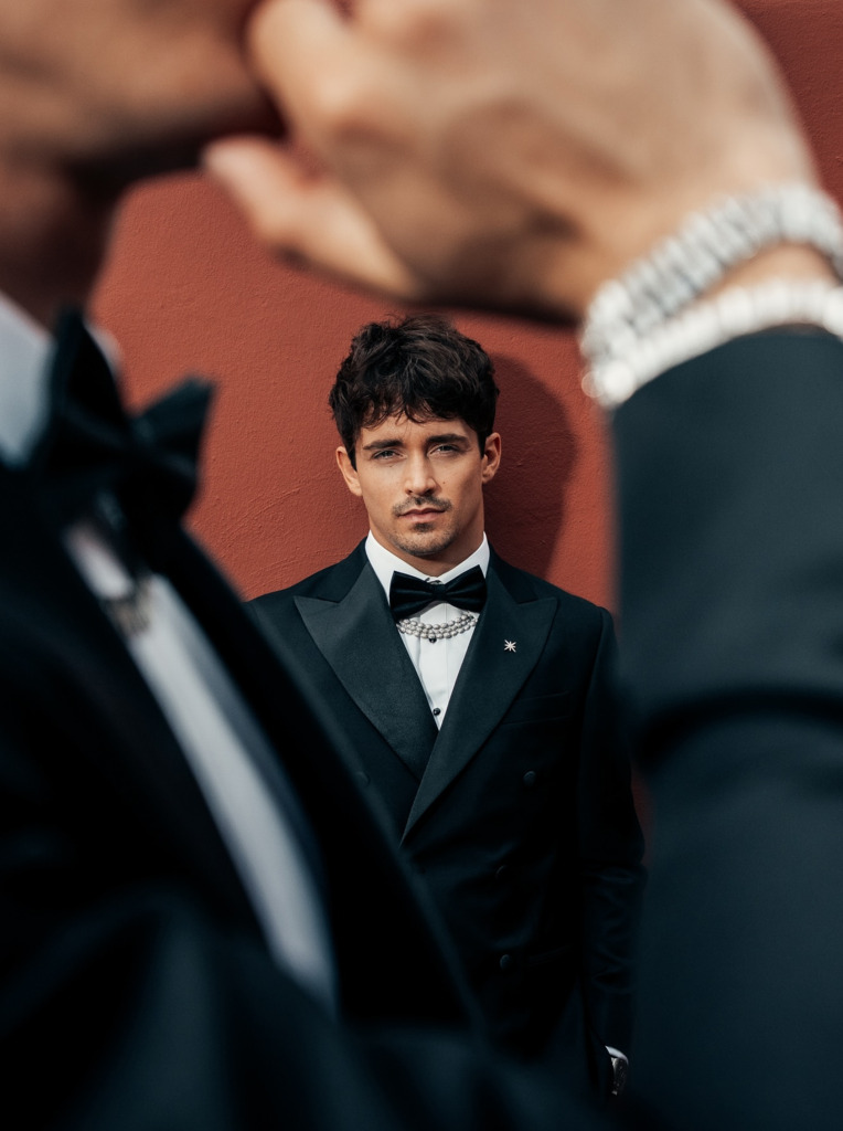 Charles Leclerc diamond pearl necklace