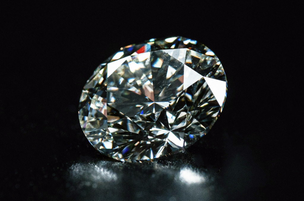A beautiful shot of a natural diamond sparkling and reflecting light