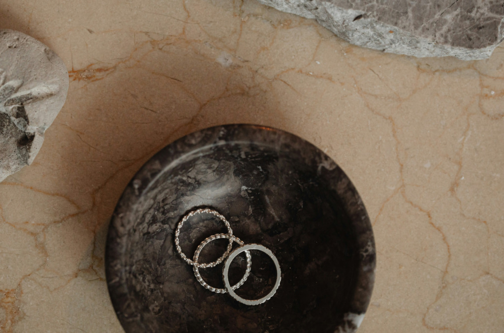 diamond rings in ring dish